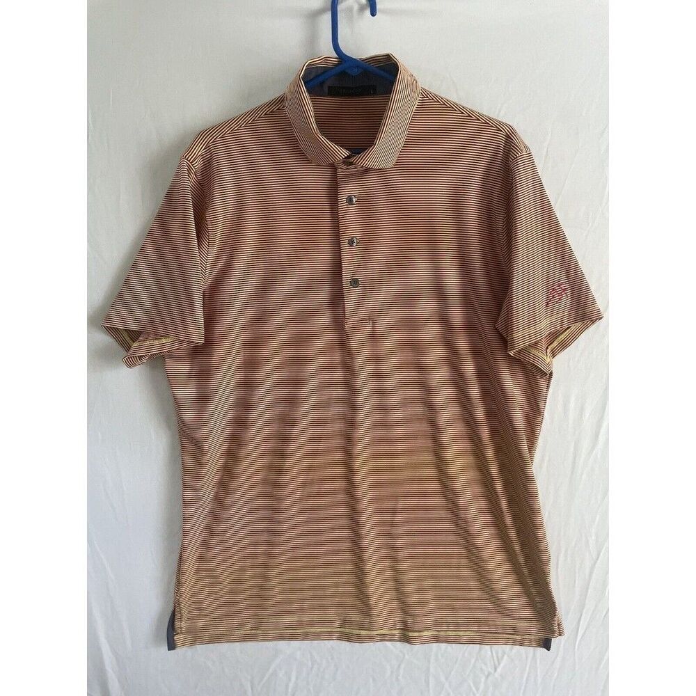 Greyson Shirt Mens Large Red/yellow Striped Golf Polo